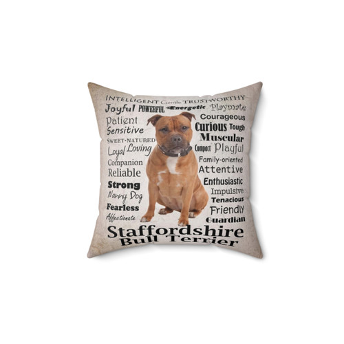 Staffordshire Bull Terrier Personality Pillow