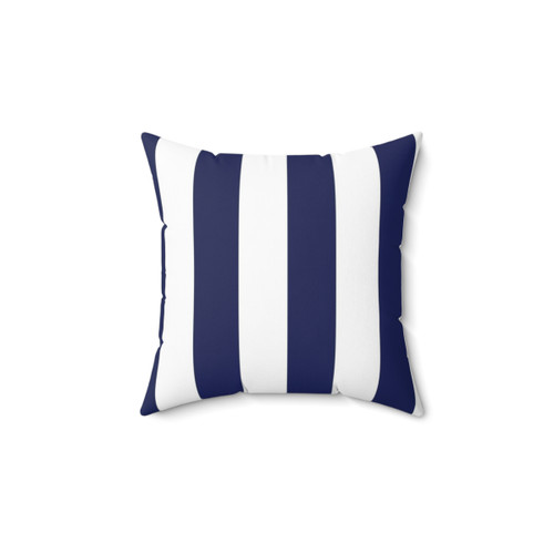 Navy Blue and White Striped Accent Pillow