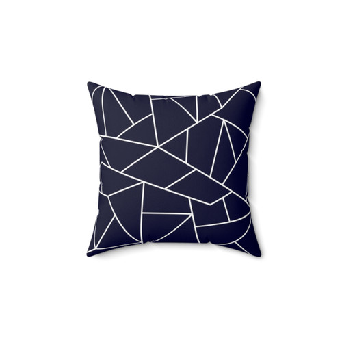 Navy Blue Mosaic Geometric Pattern Pillow