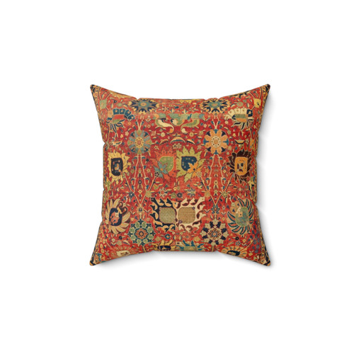 Floral Persian Rug Print Decorative Pillow