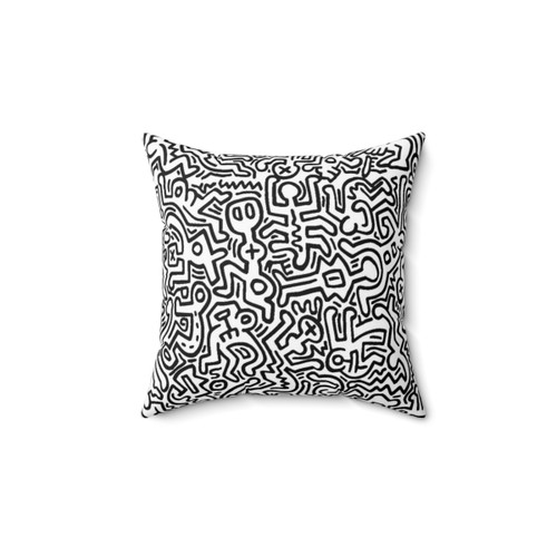 Colorful dancing figures pillow