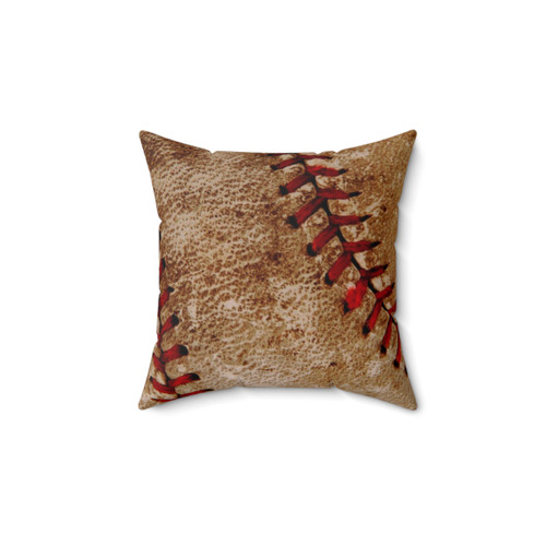 Vintage Baseball Throw Pillow with Red Stitches
