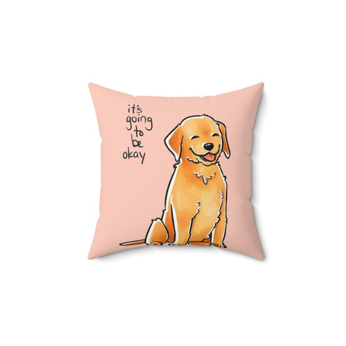 Golden retriever puppy pillow for positive mental health