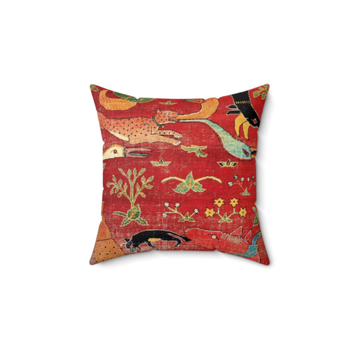 Vintage Mughal Carpet Fragment Pillow