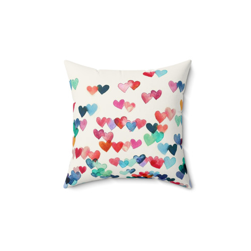 Watercolor Heart Painting Throw Pillow