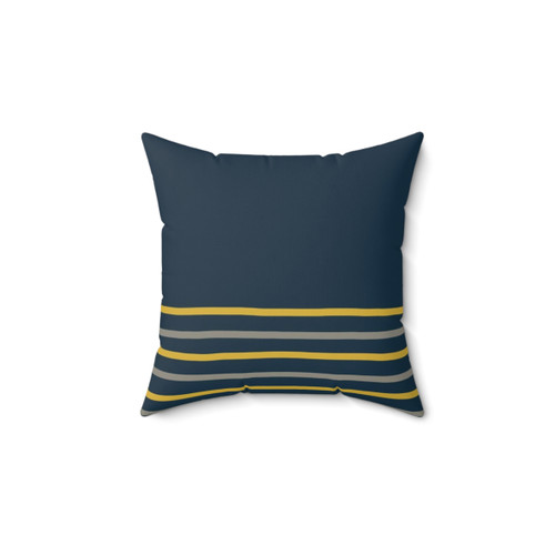 Minimalist striped solid throw pillow in mustard, grey and navy blue
