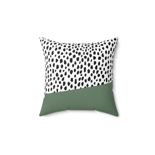 Dalmatian Print Accent Pillow with Sage Stripe