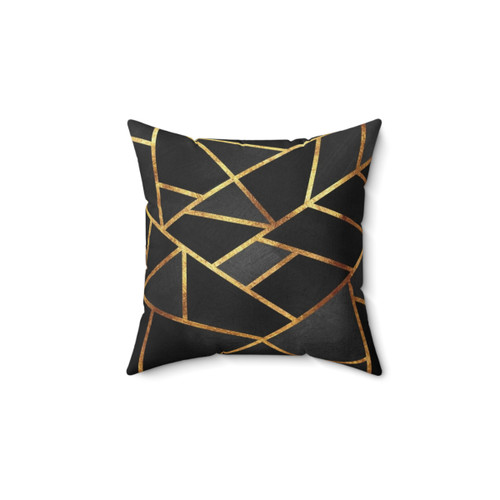 Black Gold Stone Geometric Pillow