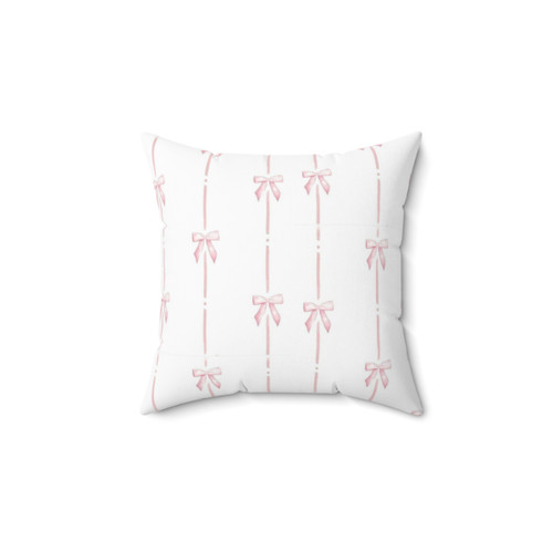 Coquette Pink Bow Ribbon Pillow