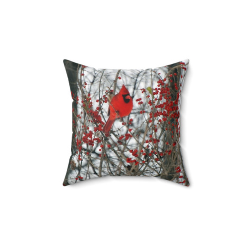 Decorative cardinal bird pillow for home