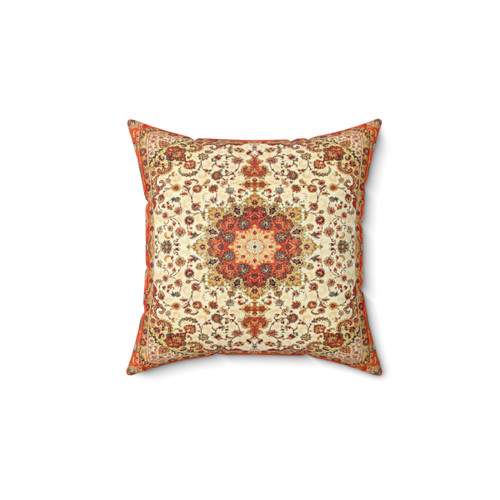 Orange Moroccan Style Bohemian Throw Pillow