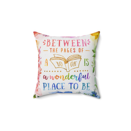 Between the Pages Colorful Bookish Pillow
