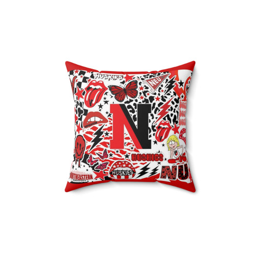 Northeastern Collage Throw Pillow