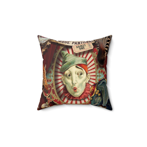 Vintage Circus-Themed Decorative Pillow