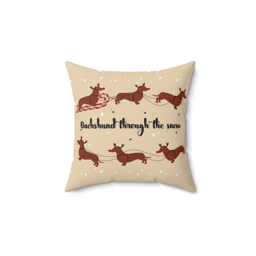 Dachshund Through The Snow Decorative Pillow