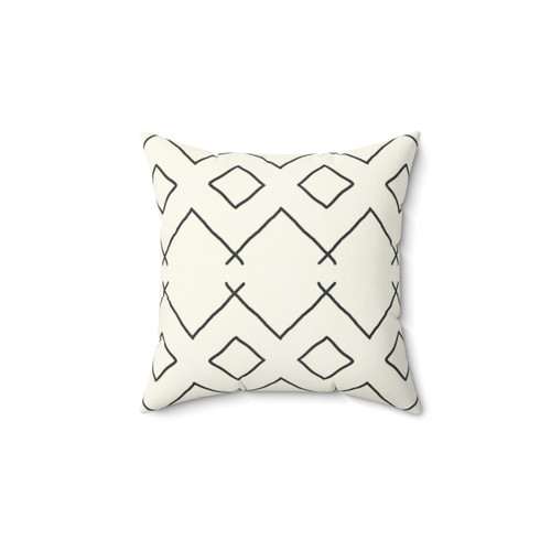 Boho Cream Pillow with Geometric Patterns