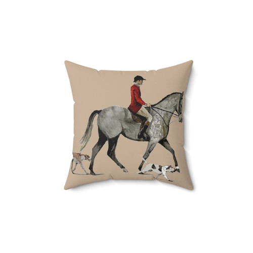 Fox Hunt Decorative Pillow for Equestrian-Themed Home Decor