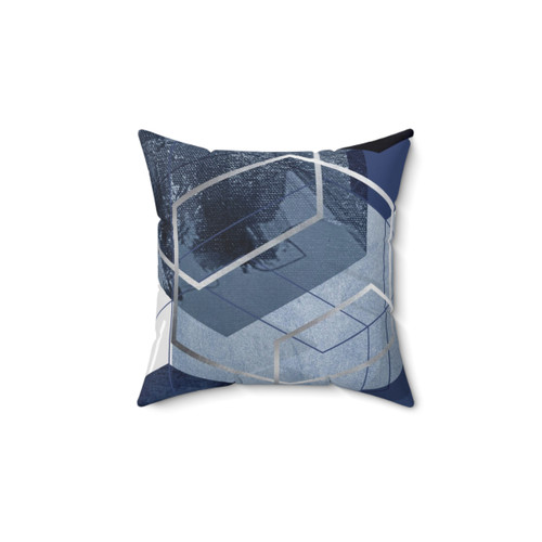 Blue and Grey Geometric Pillow