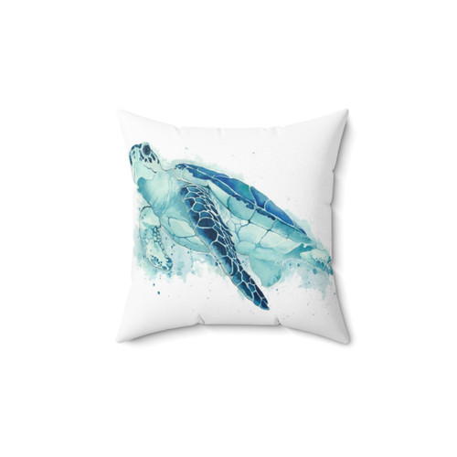 Watercolor sea turtle decorative throw pillow