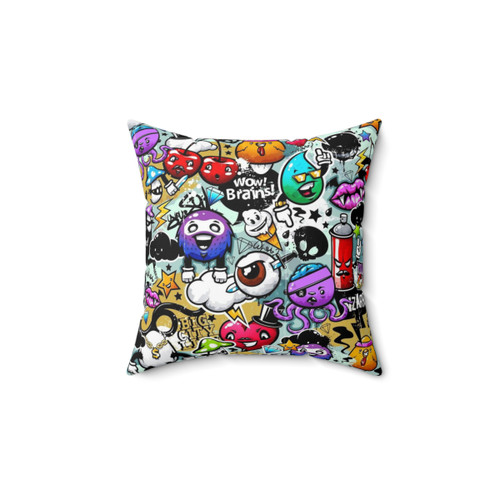 Colorful Graffiti Fun Pillow