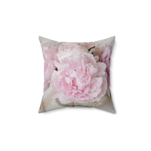 Delicate Pink Peony Throw Pillow
