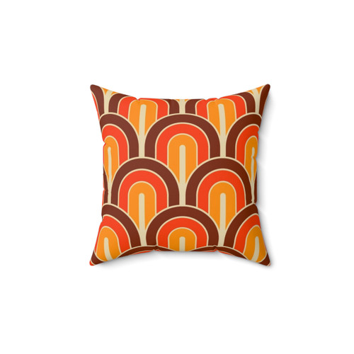 Retro Geometric Fan Pattern Pillow