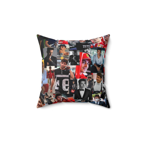 Charles Leclerc Monacan Motorsports Racing Collage Pillow
