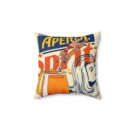 Vintage Aperol Spritz Cocktail Art Print Pillow