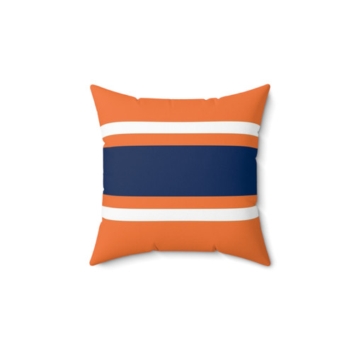 Orange, White and Navy Power Stripe Decorative Pillow
