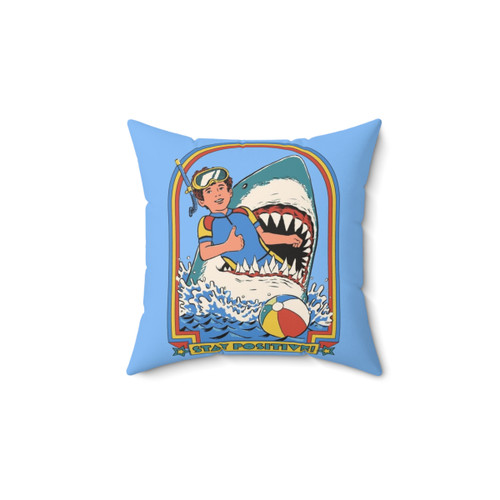 Retro Shark Themed Decorative Pillow