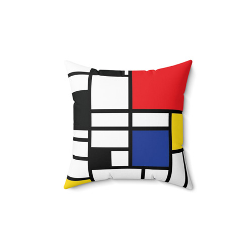 De Stijl #1 Pillow - Modern Accent Cushion with Geometric Primary Colors