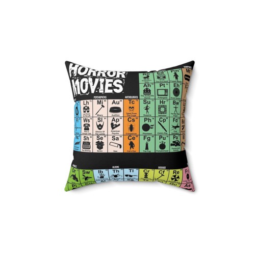 Periodic Table of Horror Movies Decorative Pillow