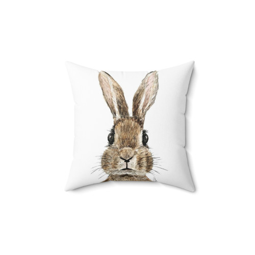 Cute Watercolor Rabbit Throw Pillow