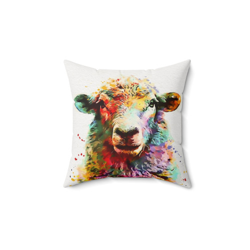 Sheep Watercolor Pillow for Nursery and Kids Room Decor