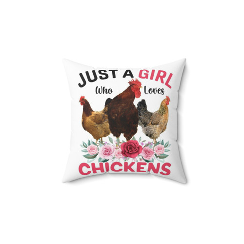 Floral Chicken Lover Pillow for Farmhouse Home Decor