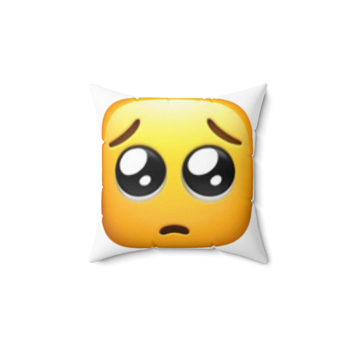 Pleading Big Eyes Emoji Pillow
