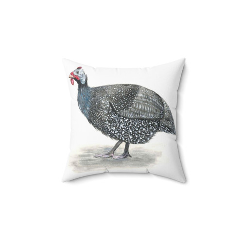 Decorative Guinea Fowl Throw Pillow for Farmhouse Decor