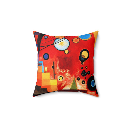 Wassily Kandinsky Heavy Red Pillow - Abstract Geometric Art