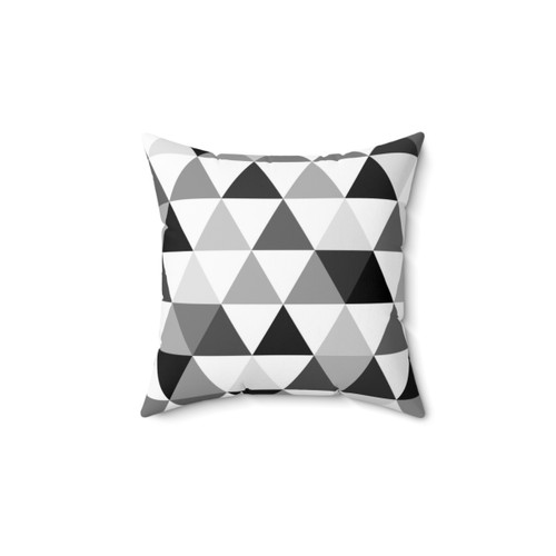 Geometric Black and White Triangle Pillow