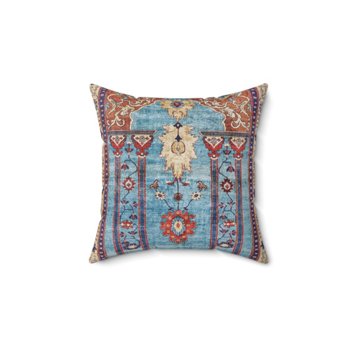 Antique Persian Silk Rug Print Pillow