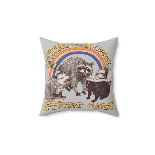 Retro cats throw pillow with colorful vintage design