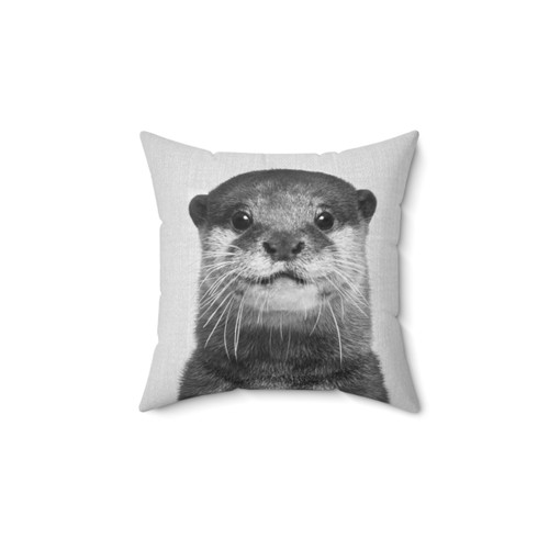 Otter Themed Black & White Decorative Throw Pillow
