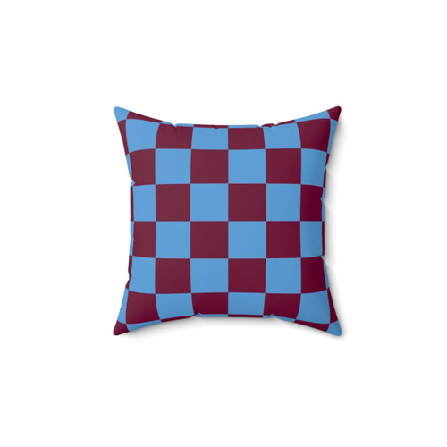 Aston Villa Claret and Blue Checkered Pillow