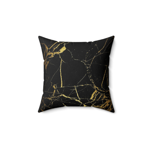 Luxurious black and gold marble texture pillow