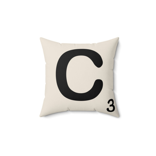 Decorative Scrabble Tile C Pillow