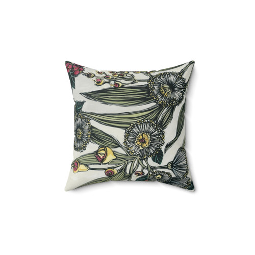 Retro Floral Australian Native Throw Pillow