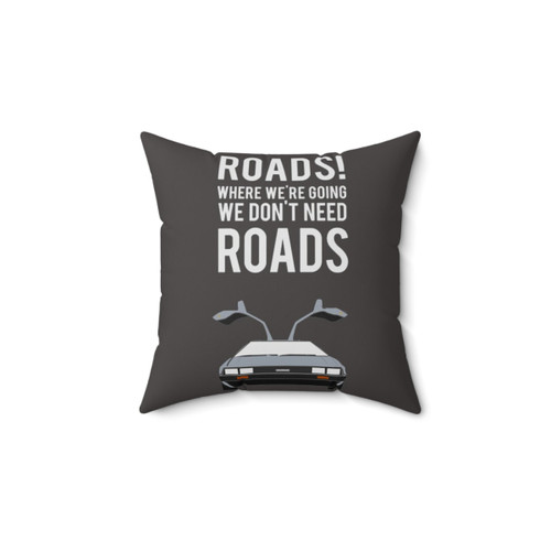 Back to the Future Themed Pillow featuring Marty McFly and the DeLorean