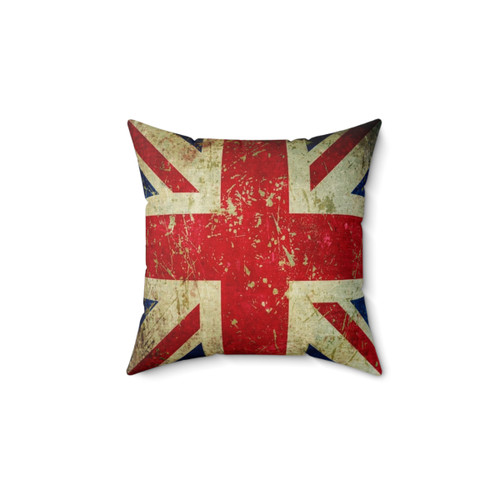 Grunge Union Jack Pillow with Scratched Metal Effect