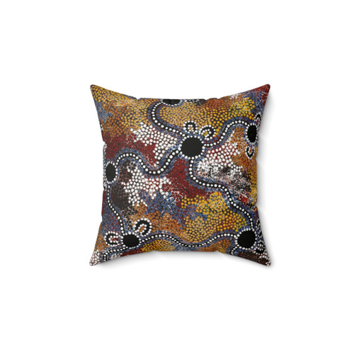 Authentic Aboriginal Art Travels Pillow