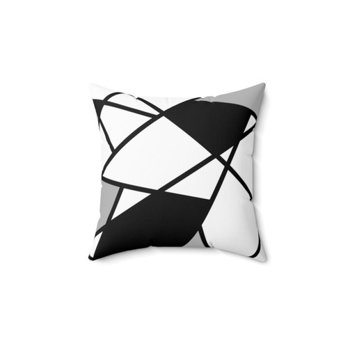 Modern Geometric Pattern Black Pillow